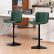 Kidol & Shellder Bar Stools Set of 2 Modern Barstools Adjustable Swivel Faux Leather Wing Back Breakfast Counter Stools, Green, 3-5 Mins to Assemble