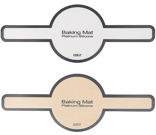 2uds Alfombrillas para Pan con Eslinga, 54,5x21cm Tapete para Pan en Horno Estera Bread Sling Mat Horno Holandés Manijas Largas Herramientas Tapete para Hornear Reutilizables (Bordes Grises)