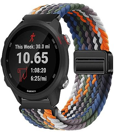 Nylon Armband Kompatibel mit Garmin Forerunner 55,Sport Elastisches Nylon Stoff Ersatzband für Garmin Forerunner 55 Band Herren/Damen und Magnet Schnalle für Garmin Forerunner 55 (19)