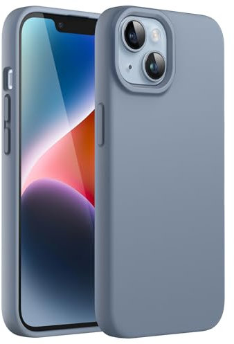 JETech Silicone Case for iPhone 14 Plus 6.7-Inch, Silky-Soft Touch Full-Body Protective Phone Case, Shockproof Cover with Microfiber Lining (Sierra Blue)