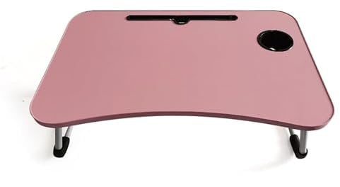 Portable Folding Laptop Table Lap Tray, Lap desk Foldable Tablet Stand Breakfast Tray for Sofa, Bed, Terrace, Balcony, Garden,Pool, Beach (Pink)