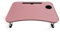 Portable Folding Laptop Table Lap Tray, Lap desk Foldable Tablet Stand Breakfast Tray for Sofa, Bed, Terrace, Balcony, Garden,Pool, Beach (Pink)