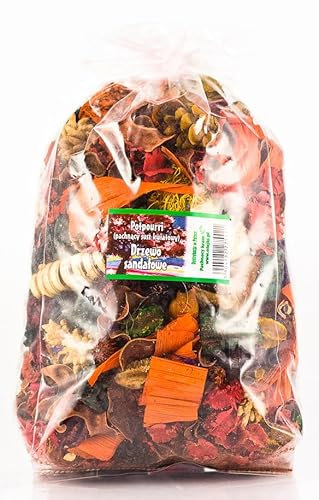 Potpourri aux fleurs séchées parfumées au Santal | Grand paquet 1100 ml ≈ 150-190 g | Décoration florale pour la maison | Fleurs séchées pour vase, salon chambre salle de bain | Subtil arôme de santal