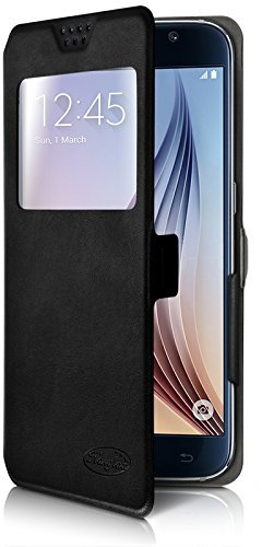KARYLAX Etui S-View Universel S Couleur Noir pour Smartphone Logicom Link