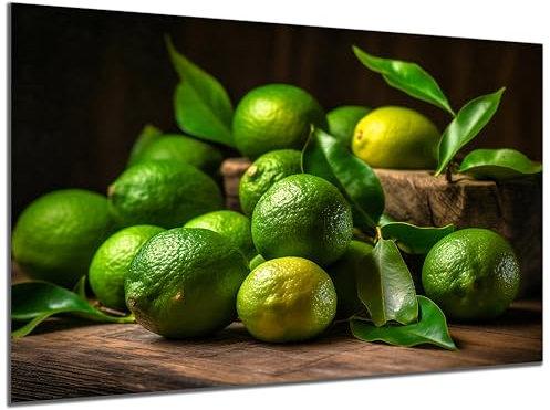 DARO Design - witziges Küchen-Bild auf 6mm HDF 70x50 cm grüne Limetten - Wand-Deko Bilder Lustiges Geschenk