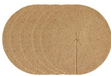 La cordeline Lot 5 Disques Paillage Ø60cm Feutre de Jute 700gr/m² - Protection Plante, Mauvaises Herbes, Gel, Naturel