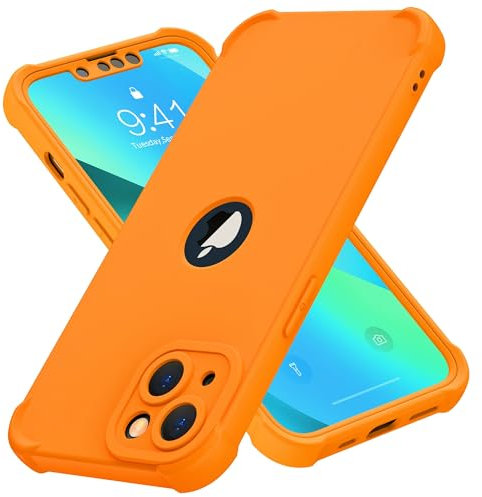 ORETECH Shockproof Case for iPhone 13 Mini Case, with [2 x Tempered Glass Screen Protector] [Camera Protection] [Military Grade Protective] Thin Slim Fit Bumper iPhone 13 mini Phone Case - Yellow