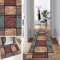 Läufer Teppich Lang Flur Läufer Küche rutschfest Waschbar 120x450cm Geometrische Muster Dauerhaft Läuferteppich TeppichLäufer KüchenLäufer Korridor Polyester Anpassbar Meterware