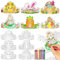 DPKOW 24pcs Colouring Easter Hats for Kids, Colour Your Own Bonnets Easter Party Paper Hats Bunny Chick Basket DIY Easter Crafts for Kids Party Favour Easter Gifts, with Elastic Rope & 18 Paint Pens