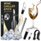 Upifen 6 in 1 Weinkühlstab Set, Edelstahl Weinkühler Stab inkl. 2 Stäben + Ausgießer und Flaschenverschluss + Folienschneider,Sinnvolle Geschenke für Männer Frauen Weinliebhaber