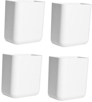 ABOOFAN 4 Stück Aufbewahrungsbox Für Die Wand Trocken Abwischbarer Markerhalter -aufbewahrungseimer Lebensmittelbehälter Vorratsbehälter Gestelle Regal Abs Weiß Mini