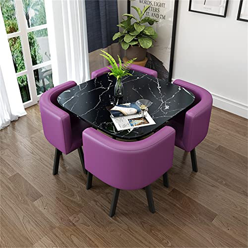 Generisch Essgruppe für kleine Räume – 5-teiliges modernes Design mit Küchentisch und 4 Stühlen – ideal für Zuhause und Restaurant