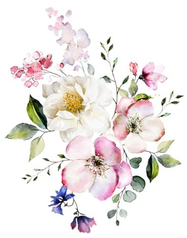 Toilettensitz-Aufkleber Badezimmer Toilettenaufkleber Blumen Muster Selbstklebend Toilettendeckel Aufkleber WC Dekorationen 23,5 x 29 cm