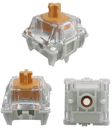 GUYEKS Gateron KS-20U Dual-Rail Orange Keyboard Switches,Factory Pre-lubed Linear Switches,Electromagnetic Technology,Custom Keystroke,Compatible for MX Mechanical Keyboard(108 Stück)