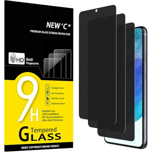 NEW'C 3 Stück, Sichtschutz Panzer Schutz Glas für Samsung Galaxy S21 FE 5G, Ausgewogener 35-Grad-schutzwinkel mit Augenschutz, Ultra-Haltbare 9H Härte, Blasenfrei
