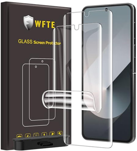 WFTE [Lot de 2 Films de Protection d'écran pour Samsung Galaxy Z Flip 6/7 FE,Film TPU Flexible,HD Ultra Transparent,Anti-Rayures,Anti-Huile,Films de Protection d'écran pour Samsung Z Flip 6/7 FE