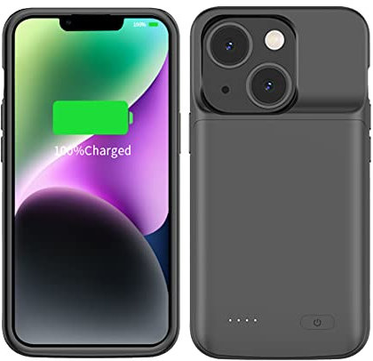 MIGAFEI 7000mAh Battery Case for iPhone 14/13 - Protective Rechargeable Extended Charger Case (Black)