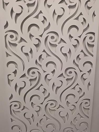 Panneau décoratif en maille de bois - Cloison murale - Grille de radiateur - Découpée au laser - 3 mm d'épaisseur - Panneau MDF - Motif Z2 - Fabriqué au Royaume-Uni - Blanc
