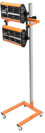 Sèche-linge infrarouge à vernis - Sèche-linge infrarouge - Séchoir à peinture infrarouge avec support - 2 ampoules 1000 W - Lampe de durcissement pour chauffage infrarouge