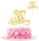 Gjinxi Gold Glitter Happy 50th Anniversary Cake Toppers Picks Golden Party Decorations Supplies Cake Toppers Frosting Card Icing Decor Pantry Staple Cooking Baking