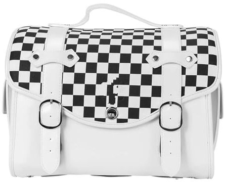 Sac De Porte Bagage Moto Sacoche Arrière De Moto Sacoche Latérale Sac De Bagage Étanche pour Rebel pour Cruiser Sissy Bar Sac De Voyage Sacoche De Siège Moto(Blanc)