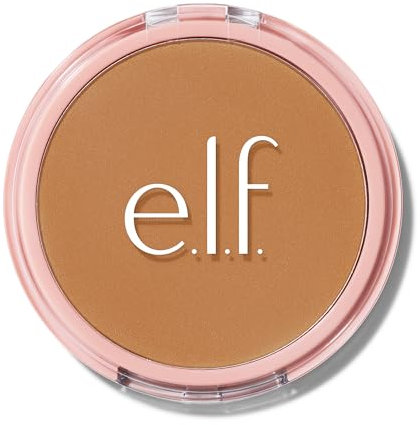e.l.f. Halo Glow Powder Filter, Gepresster Finishing-Puder, Aufbaubare Deckkraft, Verfeinert das Porenbild, Mit Velours-Puderquaste und Spiegel, Vegan & Tierversuchsfrei, Tan Neutral Warm