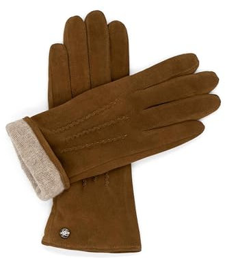 Hand Gewand by Weikert LEYLA – Damen Lederhandschuhe in Lamm-Velourleder mit warmer Kaschmir-Wolle Fütterung; gefütterte Damenhandschuhe, Wildleder, Winter