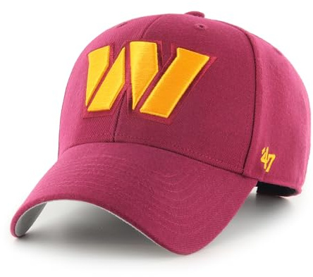 '47 NFL Washington Commanders MVP Unisex-Baseballkappe, Verstellbarer Klettverschluss, Einheitsgröße, Team Logo, Farbe Cardinal Rot