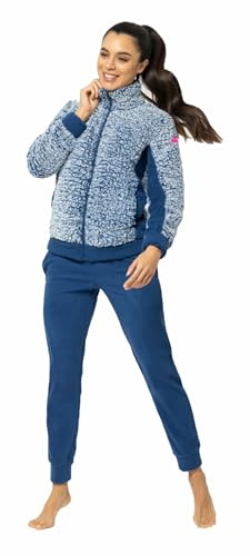 LOTTO Tuta Donna in Pile con Zip Intera - Tuta in Pile Sherpa Effetto Agnellato - Tuta Donna Invernale Termica - Tuta Donna Completa