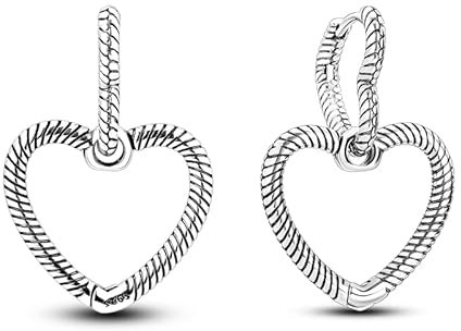 Orecchini Doppi Cerchi Cuore Snake in argento 925 - Les Folies per Pandora