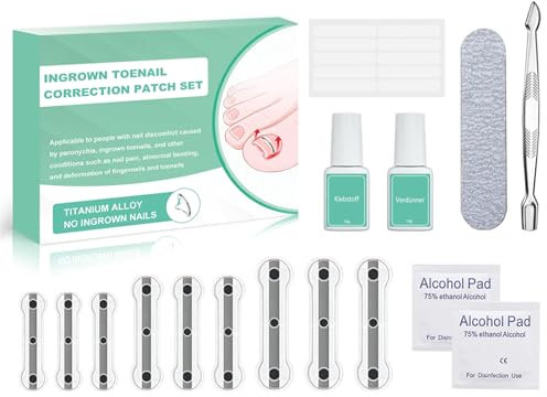 Nagelspange Fußnägel Eingewachsene Zehennägel Set 9er Zehennagel Korrektur Patch Eingewachsener Zehennagel Streifen für Zehennagel Eingewachsen Nägel & Paronychie (Größe: 15/17/20mm)