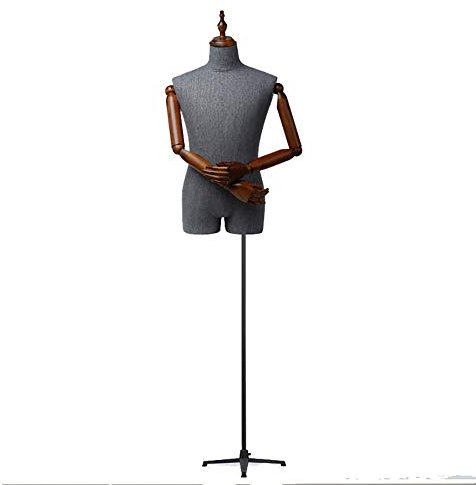 BZGPMFUD Schaufensterpuppe Schneiderpuppe Torso Torso männliche Schneiderpuppe mit Holzarm Puppen Schlüsselbein Display Mode Schaufensterpuppen