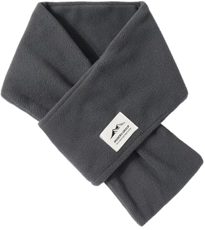 Hymeiluely Polar Fleece Warm Short Scarf for Men Women for Winter Cold Weather Soft Neck Warmer Neck Scarves (Dark Grey)