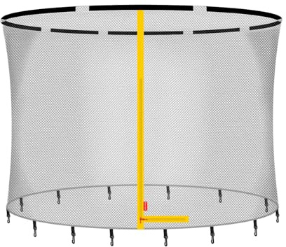 Baunsal® Trampolin Sicherheitsnetz Ø 366 cm (LI-CR) aussenliegend für 8 Netzstangen Netzhöhe 180 cm Ersatzteile Netz Schutznetz Kindertrampolin Ersatznetz Gartentrampolin Outdoor