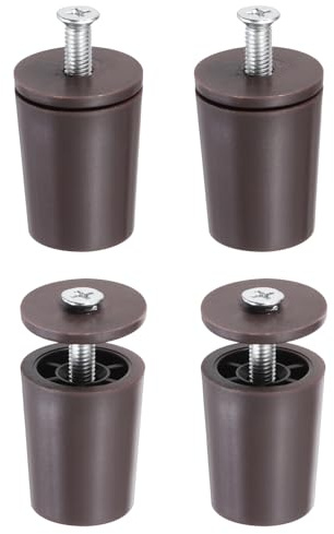 QUARKZMAN 4 Pcs Butée Volet Roulant 28mm Butée de Volet Roulant Bouchon D'Arrêt en Plastique avec Rondelles et Vis pour Stores Enrouleurs Lames de Volet Roulant, Marron