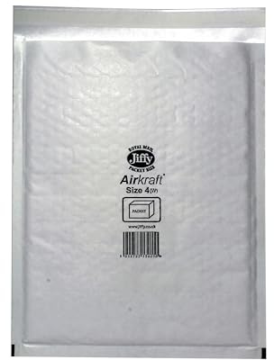 AirKraft Size 4 Bubble Lined Mailer White (Pack of 100) MAKC88007