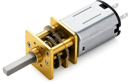 PintoHardware Micro Moteur Électrique à Engrenage DC, GA12-N20 6V 150RPM, avec boîte de réduction, métal argenté et doré, composants de transmission mécanique, moteur de réduction de vitesse.