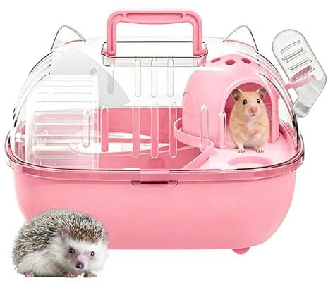 Transportlådor för små djur, bärbar transportlåda med skyddskåpa | hamster resebur för resor, för gnagare ödla transport kortresa bil utflykt picknick