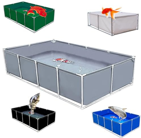 Grande piscine hors-sol rectangulaire, cadre en acier, piscine de jardin pour la famille, montage facile, cadre en métal durable, avec rustine de réparation