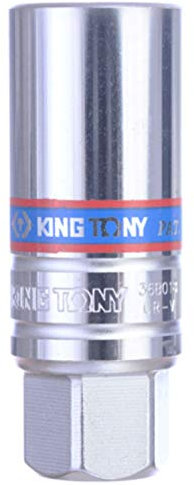 KING TONY 36B018 Zündkerzen-Stecknuss aus Gummi, 3/8-Zoll-Antrieb, 18 mm, 63 mm Länge, 8 Stück