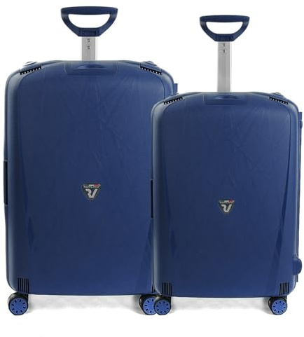 RONCATO Light Hartschalenkoffer, 4 Rollen, groß + mittel, Marineblau, Grande + Media, Hartschalenkoffer mit 4 Rädern