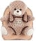 PERLETTI Kuscheltier Teddybär Rucksack für Kinder mit Plüschtier Bär - Pluschspielzeug Weich Flauschig und Kindergarten Schultasche mit Tasche - 3 4 5 Jahren Baby Kindertasche 27x21x9 cm (Braunbär)