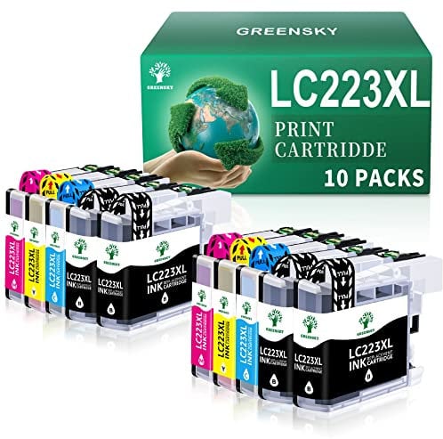 GREENSKY LC223XL Kompatibel für LC223 Druckerpatronen Brother LC223 XL Patronen für Brother MFC J5320DW J480DW DCP J4120DW 562DW MFC J4420DW J5620DW J5720DW J680DW J4625DW J880DW (10er-Pack)