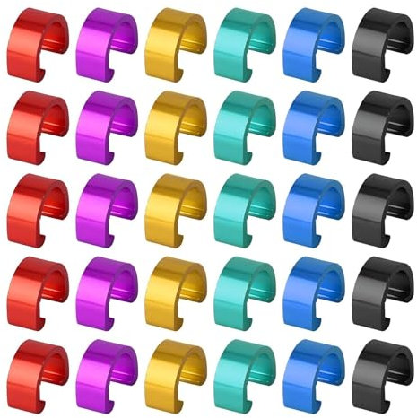 VIFER Fahrrad C-Clips Klemmen, 30 Stück Fahrrad Zugbefestigung Klammer C-Clip Bremskabel Schnalle Aluminiumlegierung Gehäuse Schlauchführung für MTB Mountainbike Rennrad