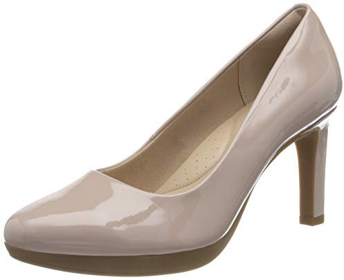 Clarks Ambyr Joy, Scarpe con Tacco Donna, Beige (Dusty Rose Patent Sintetico), 39 EU
