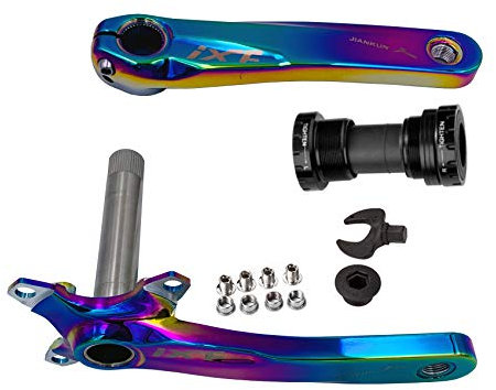 Hogdseirrs Fahrrad-Kurbelarm-Set, Mountain-Kurbelgarnituren, 170 mm, 104 BCD mit Tretlager-Kit und Kettenblattschrauben für MTB, BMX, Rennrad, kompatibel mit Shimano, FSA, Gaint (bunt)