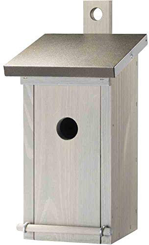 Siena Garden Nistkasten Flachdach 32 mm Dach kupferfarbend Korpus in grau