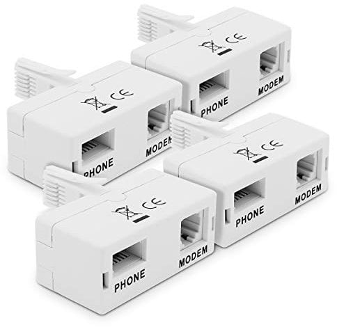 Dynamode ADSL Mikrofilter und Splitter – Blei-Adapter für Breitband, Modem, Router, DECT, PABX, Telefonsysteme, Zuhause und Büro – BT-Verbindung – Plug n' Play