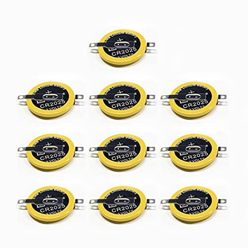 EEMB CR2025 Batteries 3V Lithium Battery Li-MnO₂ Button Battery 2025 Gameboy Cartridge Battery Tabs Solder, Color GBC CR2025 3v Lithium Battery, Gameboy Save Battery, Solder Tabs(10, CR2025-LBY2)
