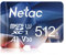 Netac MicroSDHC Memory Card 512GB, Micro SD Card, 4K Full HD Video Recording, UHS-I, C10, U3, A1, V30, for Camera, Smartphone, Security System, Drone, Dash Cam, Gopro